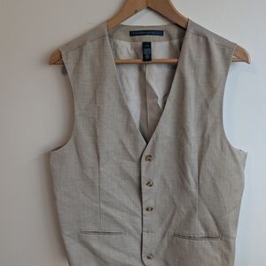 Men's Beige Vest by Perry Ellis